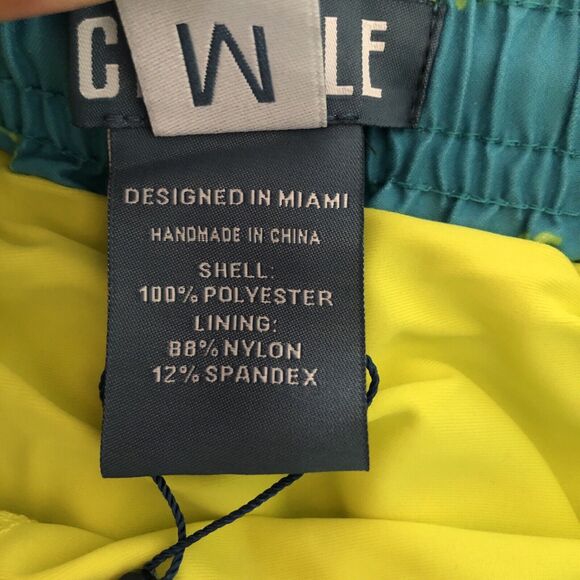 New CAPELLE mens swim trunks crocodile print M blue green lined summer beach - Picture 8 of 8